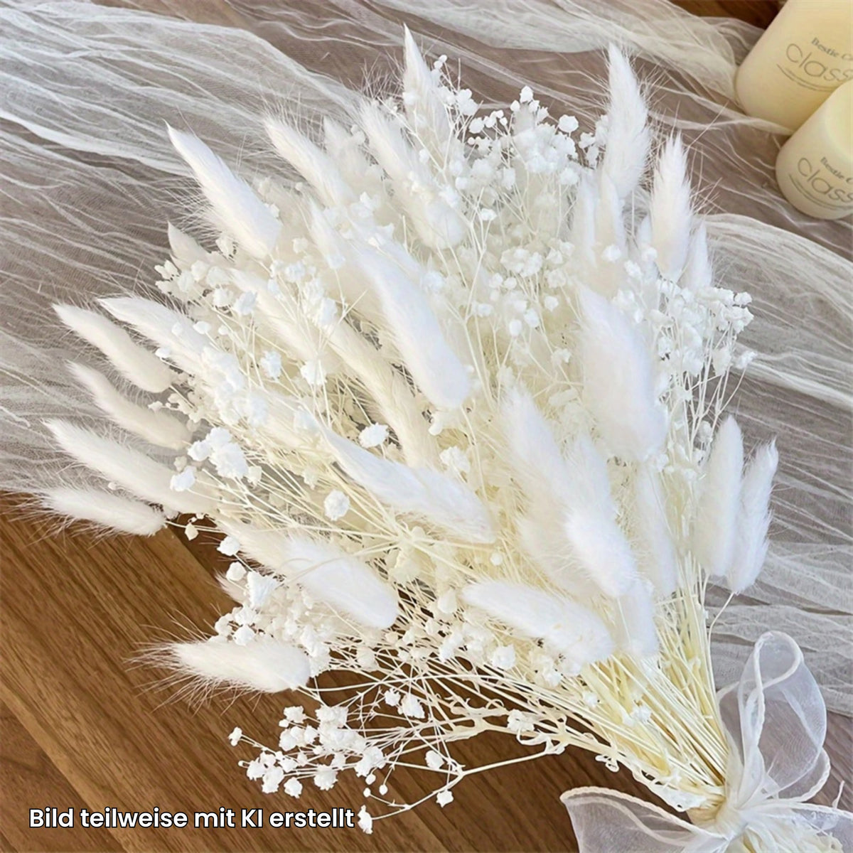 Trockenblumenstrauss White Cloud Schleierkraut Laguru Weiss